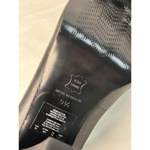 Kenneth Cole Smooth Operator Leather Shoes Heels Pumps 9.5 Matte Black Brazil - Picture 8 of 11